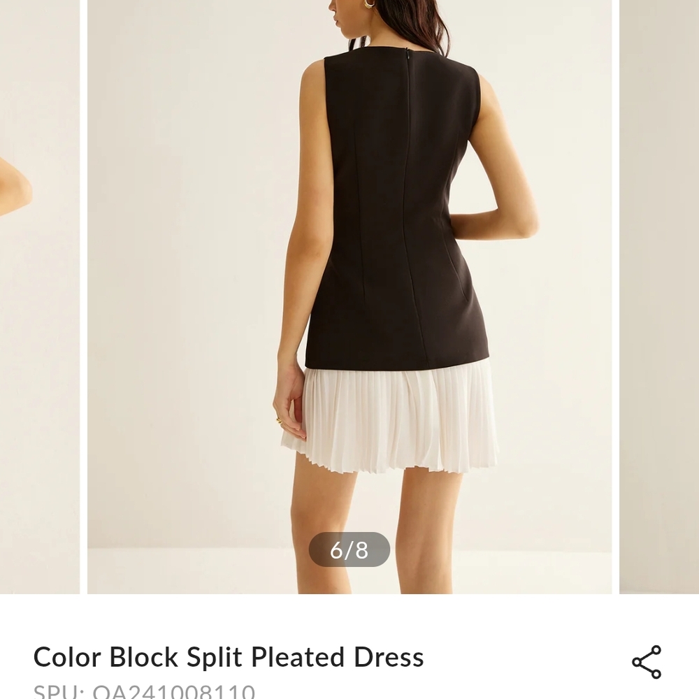 Commense Black and White Sheath Mini Dress